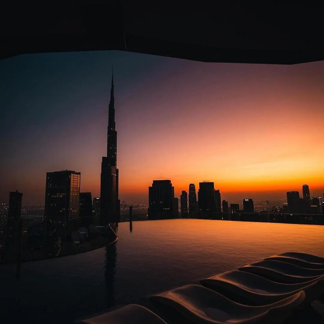 公寓 Near Dubai Mall - Pool Access - Sun Set View - Kingbed 阿拉伯联合酋长国