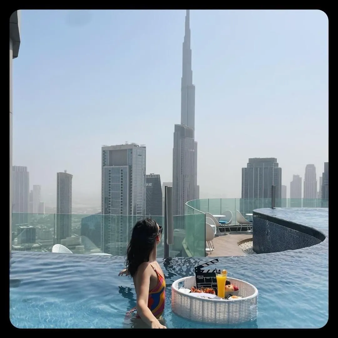 公寓 Near Dubai Mall - Pool Access - Sun Set View - Kingbed